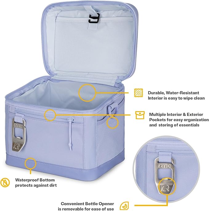 RTIC 8 Can Everyday Cooler, Soft Sided Portable Insulated Cooling for Lunch, Beach, Drink, Beverage, Travel, Camping, Picnic, for Men and Women