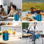 BEIMILY Lunch Box for Men Women Adults,Mini Insulated Lunch Bag for Office Work Picnic,Reusable Portable Lunchbox,Soft Cooler Tote Bag,6 can cooler bag,Mini,Gray Blue
