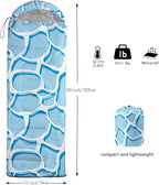Kids Sleeping Bag for Boys Girls,Blue Ripples Print-Lightweight Warm Portable Outdoor Indoor-Waterproof Cold Weather Resistant Sleeping Bag for Camping Hiking