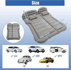 X AUTOHAUX Car SUV Air Mattress Camping Bed Cushion Pillow Flocking Mattress with Electric Air Pump Portable Sleeping Pad Universal Inflatable Thickened for Travel Camping Gray