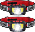 Rechargeable LED Headlamp Flashlight, 2-Pack 1000 Lumen Super Bright Motion Sensor Head Lamp, IPX5 Waterproof, Bright White Cree Led & Red Light Perfect for Running, Camping, Hiking & More