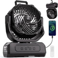 30000mAh Portable Camping Fan with RGB Lantern, Rechargeable Battery Powered Oscillating with 4 Wind Speeds LED Display, Remote Control Timer Tent Beach Cordless USB Fans for Travel Home Outdoor