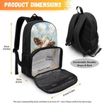 Cute Cow Daisy Student All In One Backpack Meal Bag Sturdy Insulated Cooler Backpack Lunch Box Tote Food Bag for College Beach Camping Picnics Primary Middle High Student Dayback
