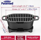 IronMaster Mini 100% Cast Iron Hibachi Grill, Tabletop Small Portable Charcoal Grill for Outdoor Camping, Japanese BBQ Grill Grate Surface 11" x 6.7" Ideal for 2 People