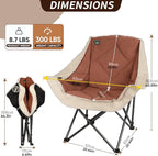 Northroad Oversized Foldable Camping Chair, Outdoor Padded Lawn Chair w/Cup Holder,Carry Bag for Beach, Hiking, and Picnics,Heavy-Duty 300-lbs Capacity, Purple