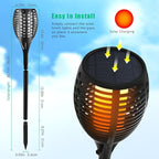Aityvert Upgraded Solar Torch Lights 43 inches Flickering Dancing Flames Outdoor Waterproof Landscape Lighting Dusk to Dawn Auto On/Off Solar Lights for Yard Garden Patio Pool 1-Pack