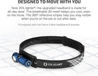 OLIGHT Perun 3 Mini Premium Headlamp 1250 Lumens with Type-C Charging Box, Rechargeable Headlight with Red Light Option,Perfect for Working, Hiking, Camping and Climbing (Midnight Blue)