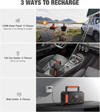 GRECELL Portable Solar Generator 500W with Solar Panel 100W, Portable Power Station 500W AC Outlet, Solar Panels 21.5V 5.5A for Home Use Outdoor Camping Backup Emergency
