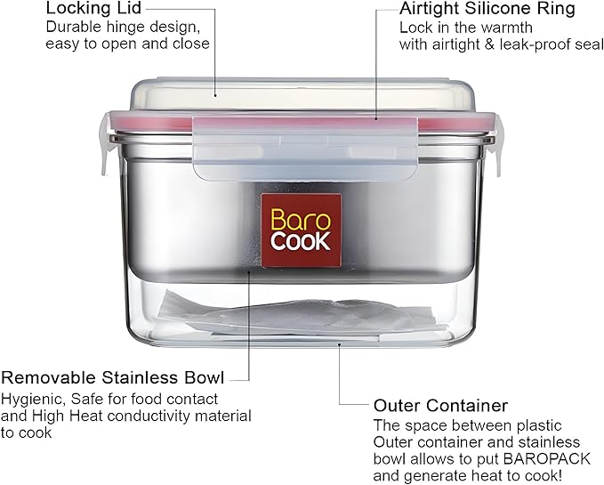 Flameless Self-Heating Lunch Box – Portable Food Warmer Oven BC-003/BC-007 – Large/ Extra Large Capacity – Heats Meals, MREs & Cans Under 10 Min – Camping, Travel, Office, Emergency