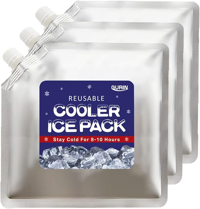 GURIN Reusable Ice Packs for Lunch Box/Coolers, Bag, or Backpack Coolers - Cold Up to 8-12 Hours Long Lasting for Camping Picnic, Outdoor Activities, Food Delivery