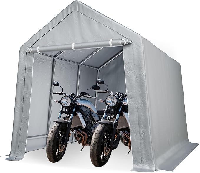 10×10 ft Outdoor Storage Sheds, Portable Storage Shelter Shed with Roll up Zipper Doors, Waterproof Outside Utility Shed Garage Tent for Motorcycle, Bicycles and Camping Tools