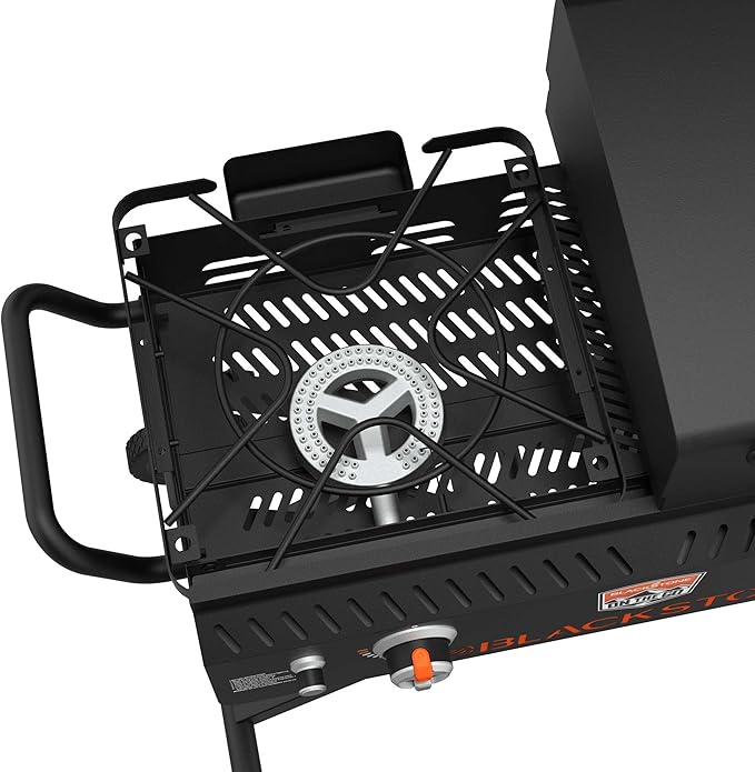 Blackstone On The Go Tailgator Grill Griddle Combo with Wheels, Legs Hood & Side Shelf - Heavy Duty Flat Top Portable BBQ Griddle Grill Station for Kitchen, Camping, Outdoor, Tailgating – 1550