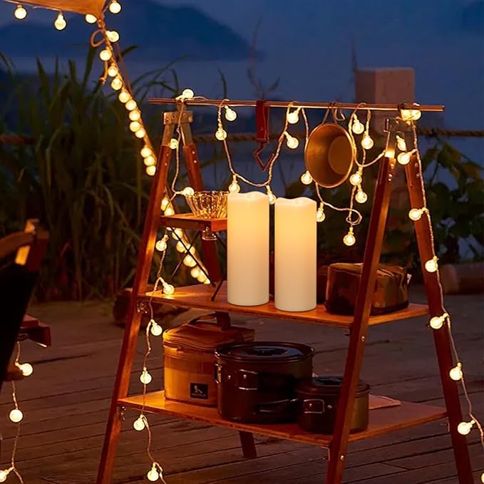 Wondise Large Solar Powered Candles Outdoor Waterproof IP65 Rechargeable LED Candles Battery Operated Dusk to Dawn Plastic for Camping Patio Porch Lanterns(2 Pack, 4" D x 10" H)