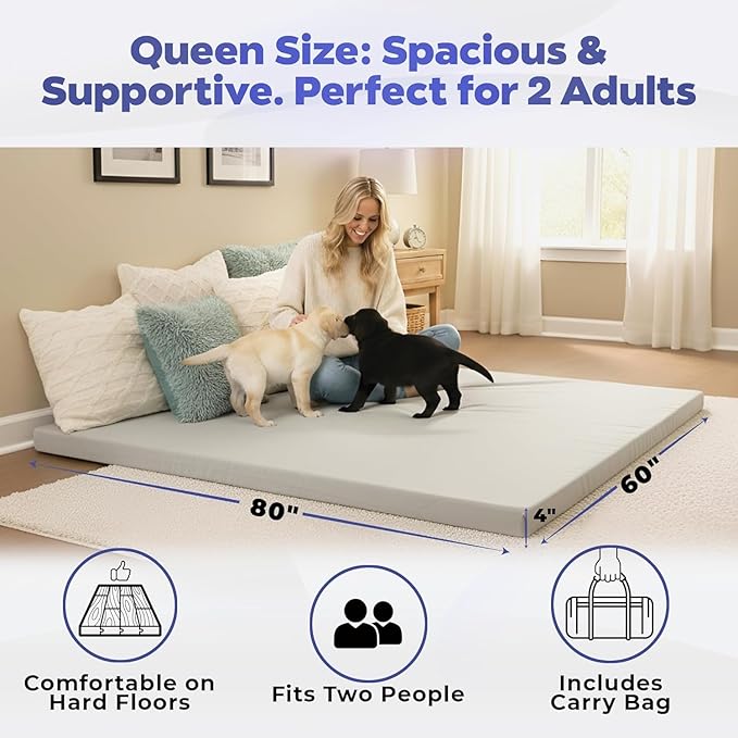 Hazli Matrix AirCell Memory Foam Camping Mattress Pad - CertiPUR-US Roll Up Mattress for Adults - Portable Foam Sleeping Mats for Camping - Camp Cot Sleeping Pad - Floor Sleep Mat Bed Roll for Car RV