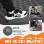 KingCamp Sleeping Pad for Camping, Ultralight Connectable Inflatable Sleeping Pad Camping Mattress with 6.3" Built-in Pillow & Foot Pump for Backpacking Hiking Tent Cot