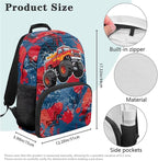 1st Grade Backpack Boys Truck Backpack and Lunch Box Set Boys Lightweight 17 Inch Elementary Back to School Supplies Daypack Bag