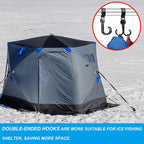 10Pack(20pcs Hook) Ice Fishing Shelter Coat Hooks, Ice Fishing Shelter Accessories 360° Rotating Plastic Hook for Ice Shack, Ice House & Outdoor Hunting Tent