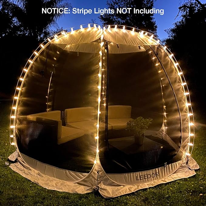 LEEDOR Pop Up Screen House, 6-10-15 Person Outdoor Screen Tent，Camping Screen Room with Carry Bag, Screened Gazebo with Mosquito Netting, Instant UV Resistant Sun Shelter for Garden, Patio, Backyard