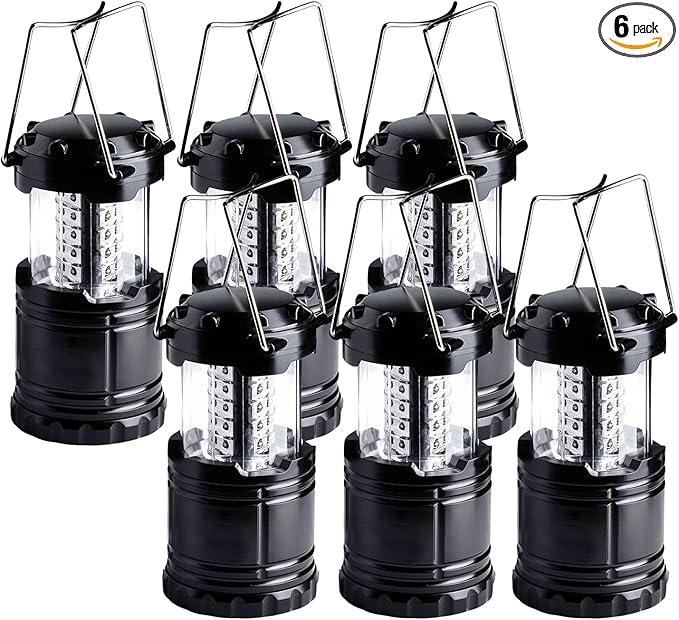 Lantern Collapsible Camping Light, Battery Operated Lanterns LED Super Bright for Power Outages Indoor Emergency Outdoor Camping Hiking Kit(LED- 6)