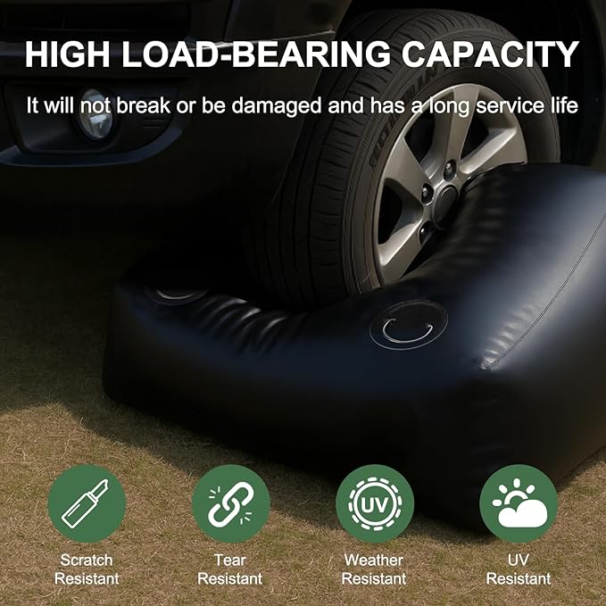30 Gallon Water Storage Bladder - 1000D PVC Black RV Water Bladder, Portable Collapsible Storage Tank Containers for Gardens, Camping, Emergency Use