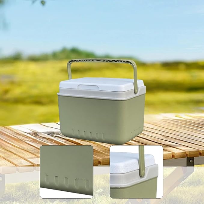 Insulated Ice Cooler, Portable Storage Case Drink Bucket, Versatile Fridge Hard Ice Chest Box for Camping Picnic Beach BBQ Tailgating Fishing