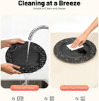 DYRABREST 100 Pcs 13 Inch Black Charger Plates, Bulk PP Wedding Chargers with Floral Reef Design Decorative Round Ruffled Rim Dinner Plates for Wedding Party Event Table Setting Decoration