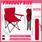 Huwena 10 Pack Folding Camping Chairs Bulk with Cupholder Carry Bags Lightweight Beach Chairs Collapsible Portable Outdoor Lawn Chair for Picnic, Camp, Outside