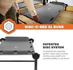 Disc-O-Bed XL Outdoor Modular 2 Person Double Camping Cot Portable Bed with 2 Height Options for Adults, Sleep Solution for Tents, Grey