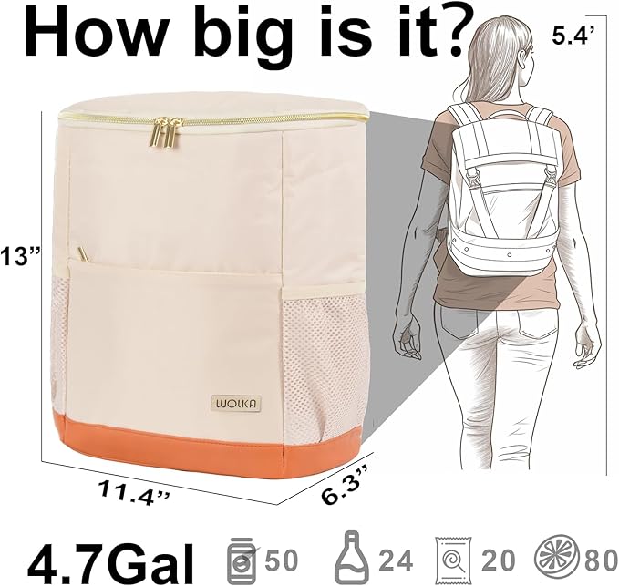 Insulated Cooler Backpack Outdoor - Leak Proof Backpack Cooler 30 Cans, Waterproof Lightweight Cooler Bag for 12h Hot/Cold Retention - Soft Cooler for Travel, Camping, Beach, Lunch