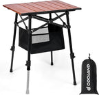 Odoland Folding Camping Table, Adjustable Height Large Portable Picnic Table with Storage Bag for Outdoor Camp, Cooking, Beach, Travelling, Backyards, Fishing
