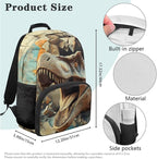 Dinosaur Backpack with Lunchbox Cool Kids Backpack Lightweight Trendy Bookbag for Boys 8-12 with Lunch Box 4 Piece School Bag for Boys 7-8 Outdoor Daypack Travel Back to School Gifts