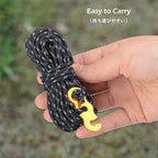 TRIWONDER Reflective Guyline, Tent Cord Nylon Paracord Rope with Guyline Adjuster for Camping Tent, Outdoor Packaging (Black - 4 Pack)