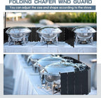 1 Pcs 20 Plate Chafing Dish Wind Stove Camping Guard 67 x 7.8'' Stainless Steel Wind Cover Folding Outdoor Windscreen with Drawstring Bag for Camp Picnic Burner Guard (Black)
