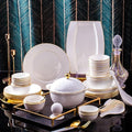 Tableware Set,36 Heads Ceramic Dinner Dish Rice Bowl Soup Bowl Salad Noodles Bowl Plate Dinnerware Set Tableware