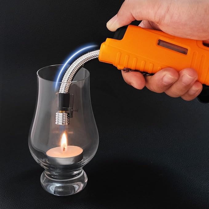 2 Pack Torch Lighter for Outdoor Refillable Butane Jet Flame Lighters Long Wand Torch Lighters for Camping Hiking Adventure Survival Tactical Gear Candle Grill BBQ (Without Gas)