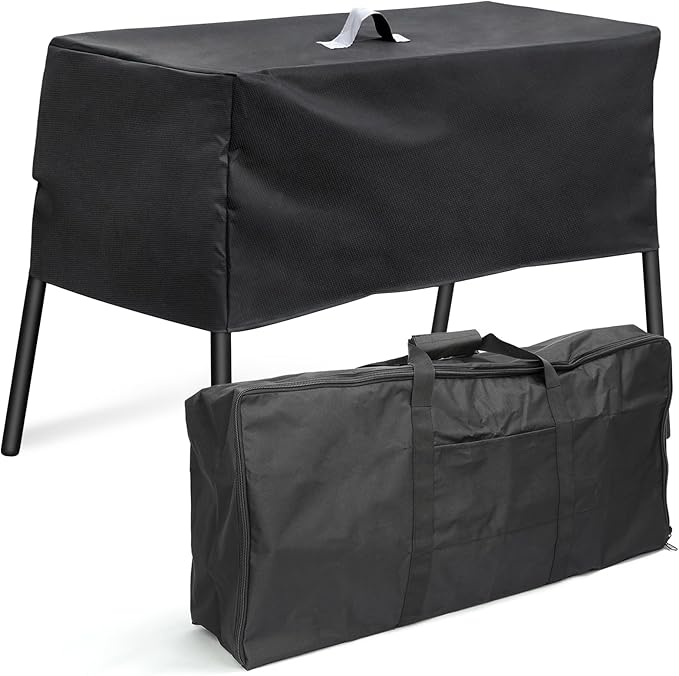 QuliMetal Patio Cover and Carry Bag for Camp Chef 3 Burner Stoves, Tundra Pro 16, SPG90B, PRO90, TB90LWG – Heavy Duty 600D Stove Cover and Bag for Camp Chef Pro 90X