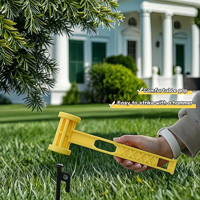 Ultralight PE Camping Hammer with Stake Puller Hole, Multifunctional Portable Tool for Tent Stakes, Comfort Grip, Durable No Scratch Design-Tool for Hiking, Mountaineering, Beach