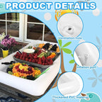 Inflatable Ice Serving Buffet Bar with Drain Plug - BBQ Picnic Pool Party Supplies Buffet Salad Food & Drinks Tray for Party Picnic & Camping (Pack of 1, 53 x 25.6 inches)