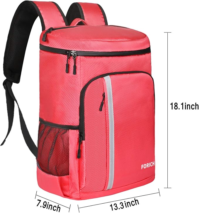 FORICH Backpack Cooler Leakproof Insulated Waterproof Backpack Cooler Bag, Lightweight Soft Beach Cooler Backpack for Men Women to Work Lunch Picnics Camping Hiking, 30 Cans