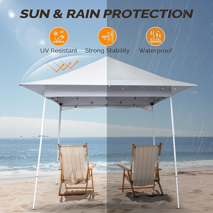 VINGLI 8x8 Pop Up Canopy Tent with Sidewall, Outdoor Canopy with Backpack, Tent for Parties Pop Up Gazebo Portable Easy Up