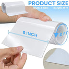 Waterproof Repair Tape for Fabric, Plastic, Awning, RV Underbelly, Tarp, Tent, Sail and Boat Cover Outdoor Repair Patch, Heavy Duty,5 Inch x 10FT White