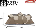Coleman WeatherMaster 10-Person Camping Tent with Rainfly & Room Divider, Spacious Weatherproof Family Tent with Carry Bag