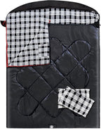ShinHye Double Sleeping Bag for Adults with 2 Pillows, Camping Sleeping Bags Flannel Cotton 2 Person Sleeping Bags XXL Queen Size Sleeping Bag for Cold Weather
