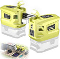 LIVOWALNY 200W Power Inverter Compatible with Ryobi 18V Battery, DC 18V to AC 110-120V Power Station with 1 AC Outlet, 2 USB, 1 Type-C & LED Light, for Camping Power Outage (No Battery) (2-Pack)