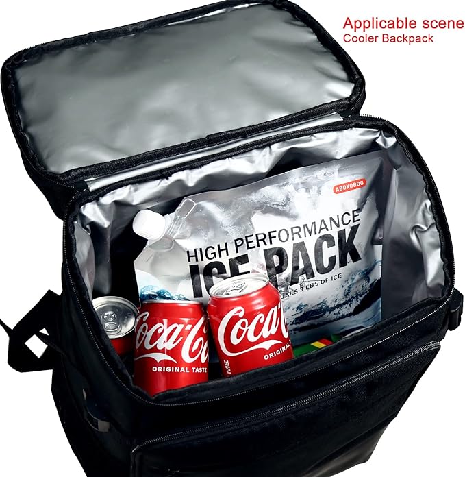 Reusable Ice Packs for Coolers Long Lasting Gel Freezer Packs for Cooler Bag Lunch Box,Keeps Food Cold Fresh (5 Pack, S(6.5"x7.5"))