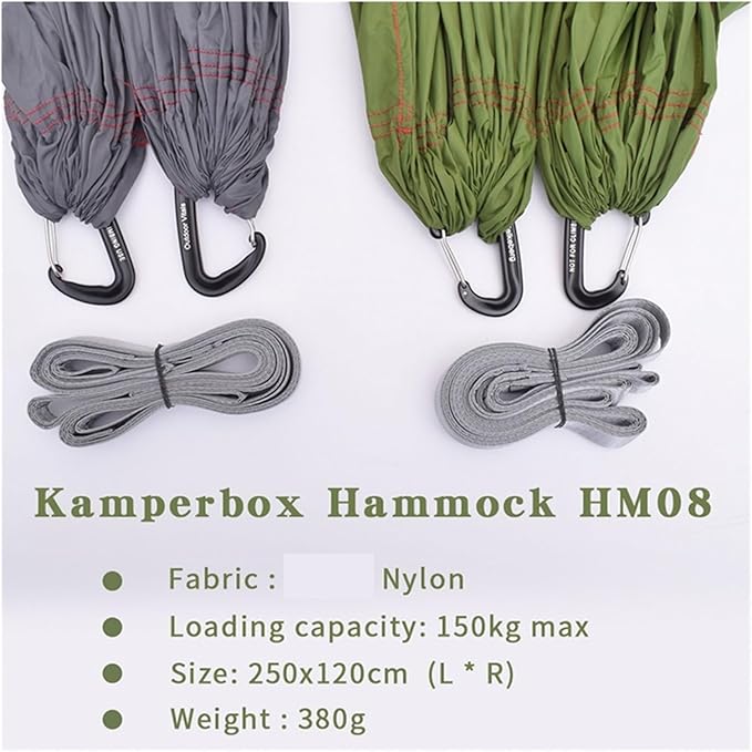 Compatible For Kamperbox Ultralight Hammock Camping Hammock Adjustable Double Size(Green)