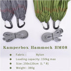 Compatible For Kamperbox Ultralight Hammock Camping Hammock Adjustable Double Size(Dark Grey)