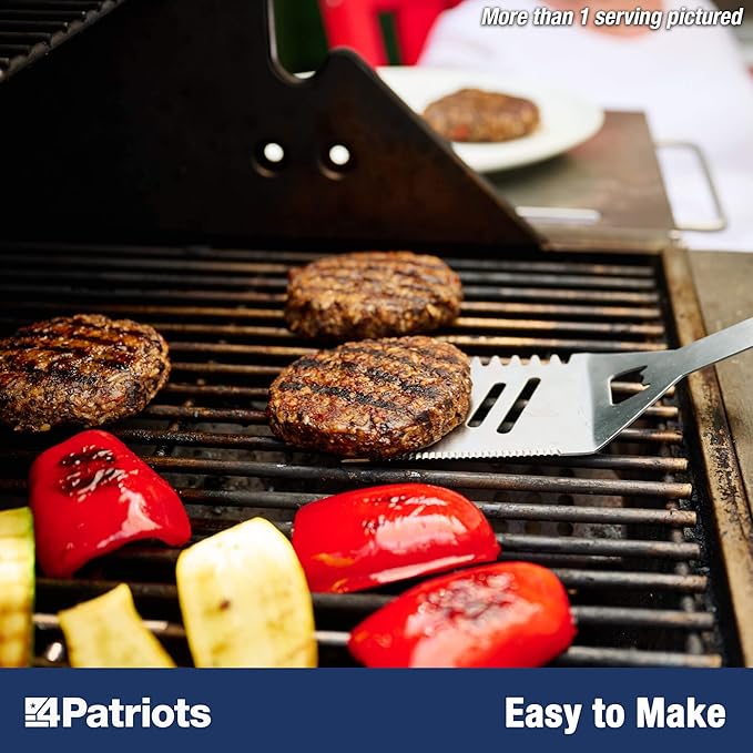 4Patriots Black Bean Burger Mix: Delicious Vegetarian Long-Lasting Survival Food Kit, 48 Servings