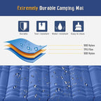 Elegear CumbreX™ Double Sleeping Pad for Camping, 4.7" Ultra-Thick Inflatable Camping Sleeping Pad 2 Person with Built-in Foot Pump, Portable Camping Sleeping Mat for Backpacking Hiking Tent, Full