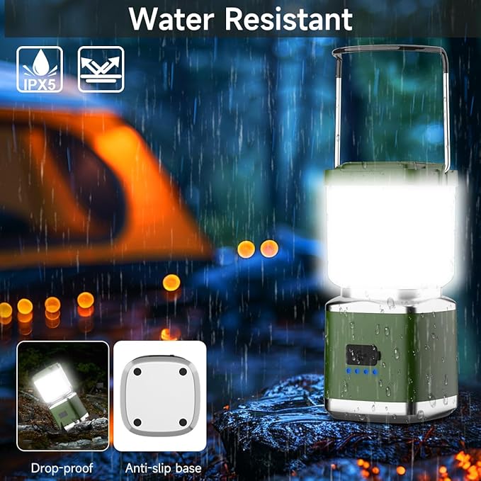 LED Camping Lantern, High Lumens Camping Light Rechargeable with 4 Light Modes, Waterproof, Camping Essentials, Mini Lantern Flashlight for Camping, Hurricane, Emergency, Hiking, Power Outages, 6pc